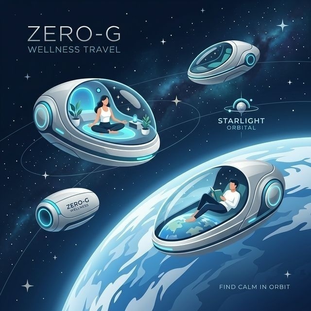 A modern 2D graphic showing a traveler wearing sleek AR glasses viewing a vibrant, historically accurate digital village overlay on a modern landscape