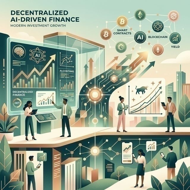 Modern graphic depicting machine learning investment analysis